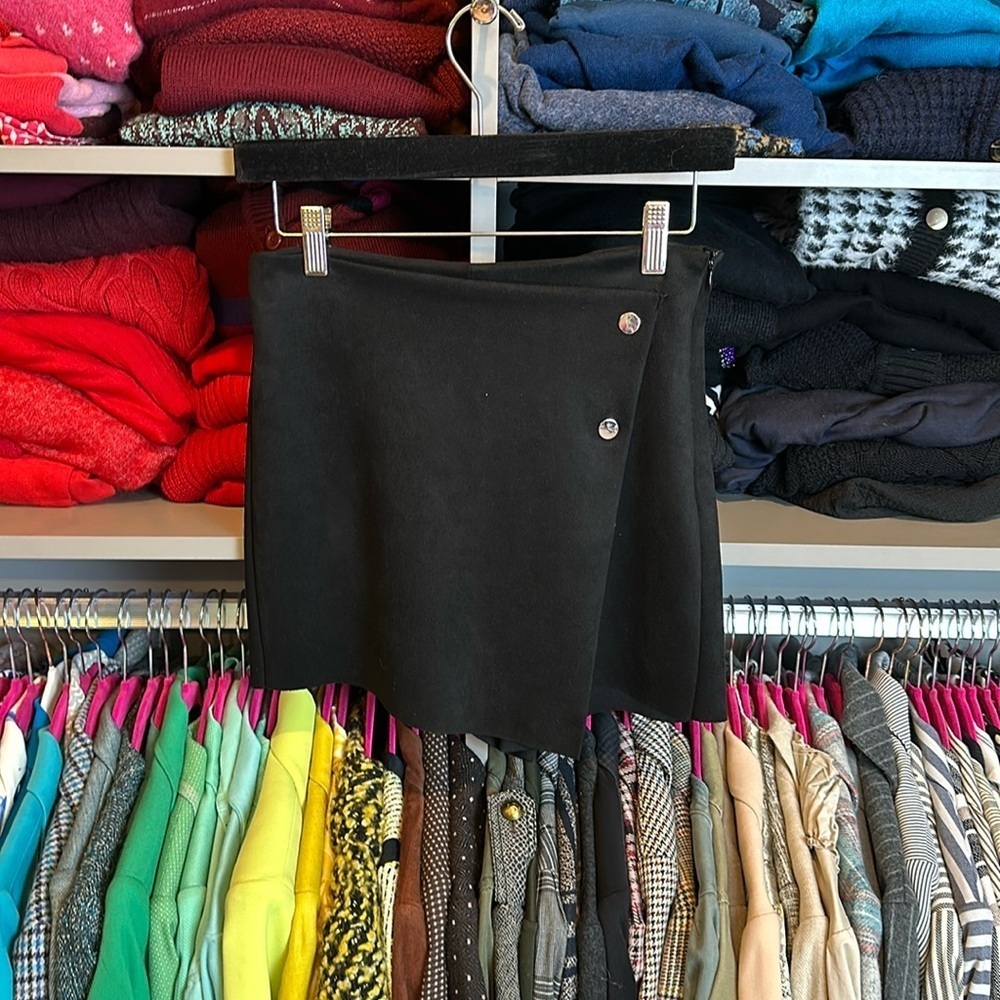 Zara black faux suede skirt size XS